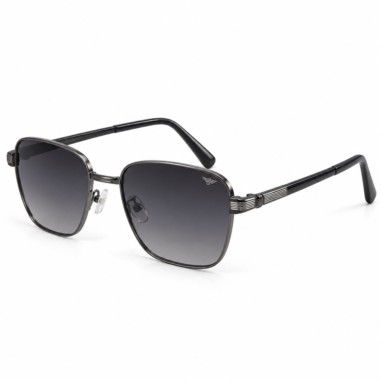 JET Full Rim Square Gunmetal Grey Sunglasses