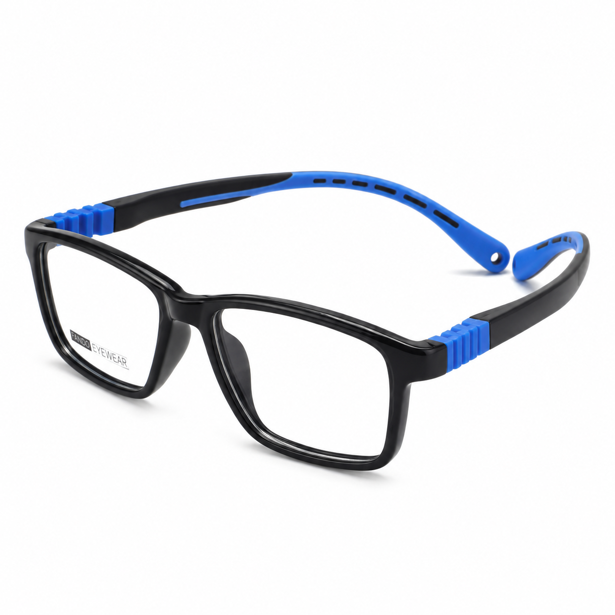FANDO Kids Black Sky Blue Rectangular Frame