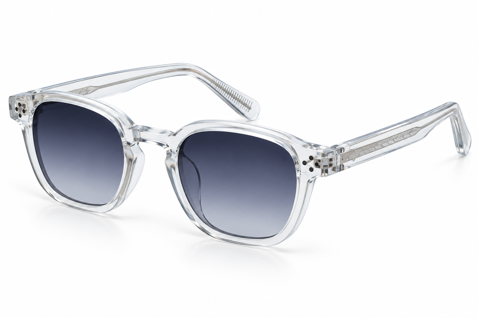 JET Crystal Clear & Purple Blue Gradient Square Sunglasses