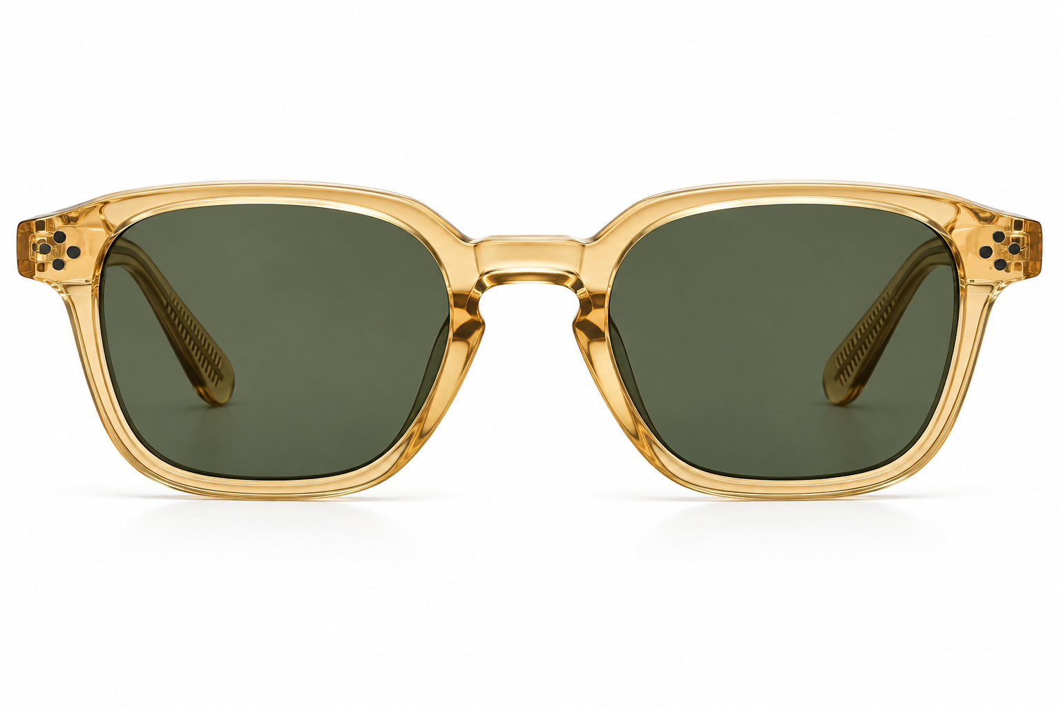 JET Champagne Amber & Olive Brown Panto Sunglasses - Image 2