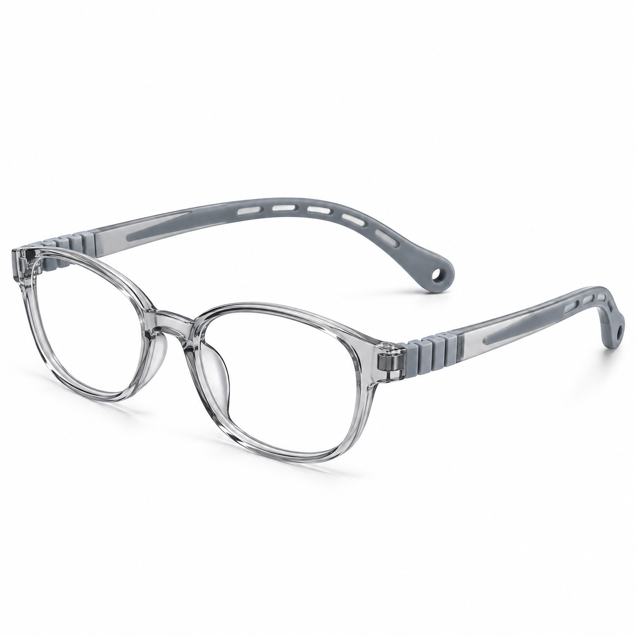 FANDO Kids Translucent Grey Oval Frame