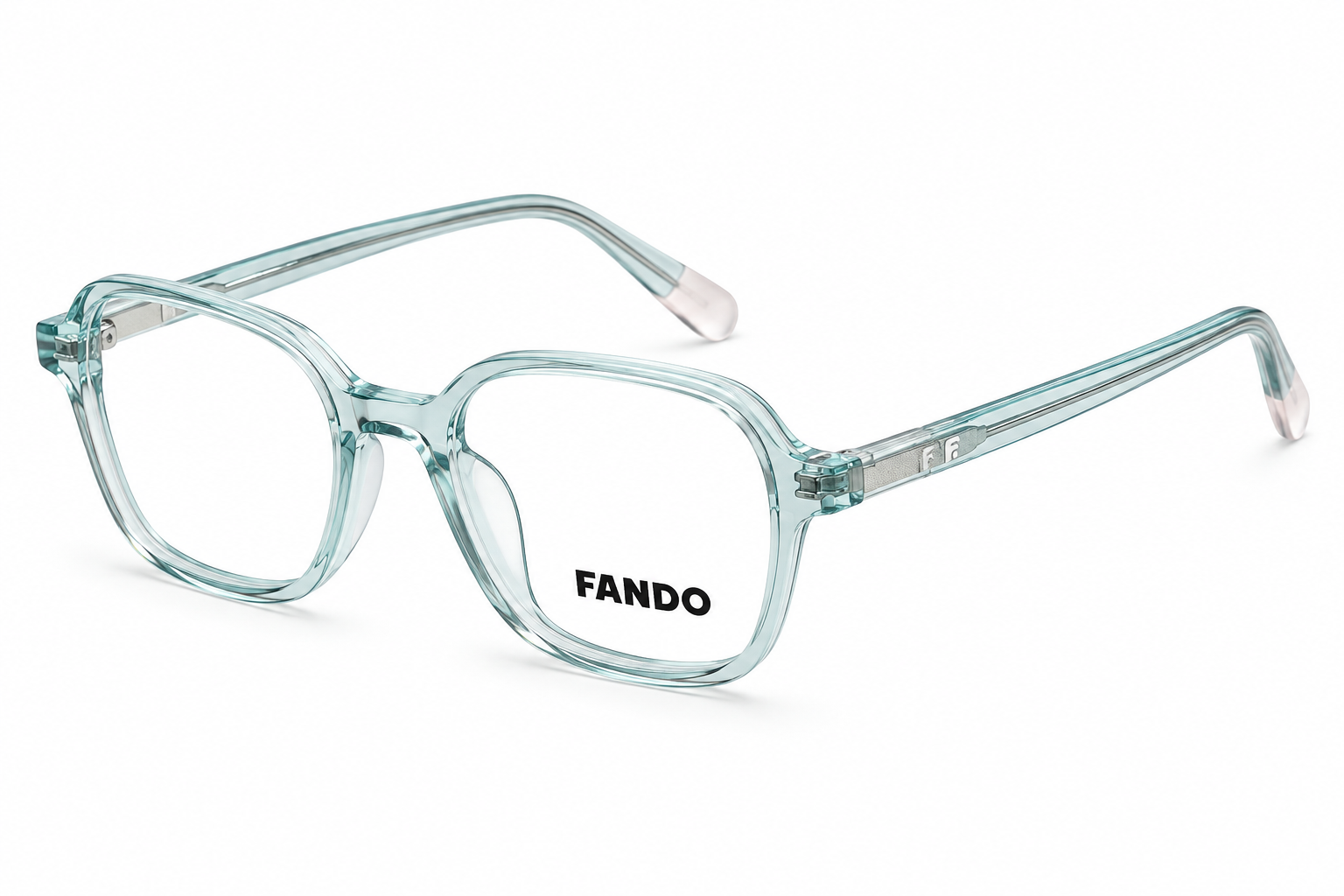FANDO Kids Translucent Mint Green Geometric Frame