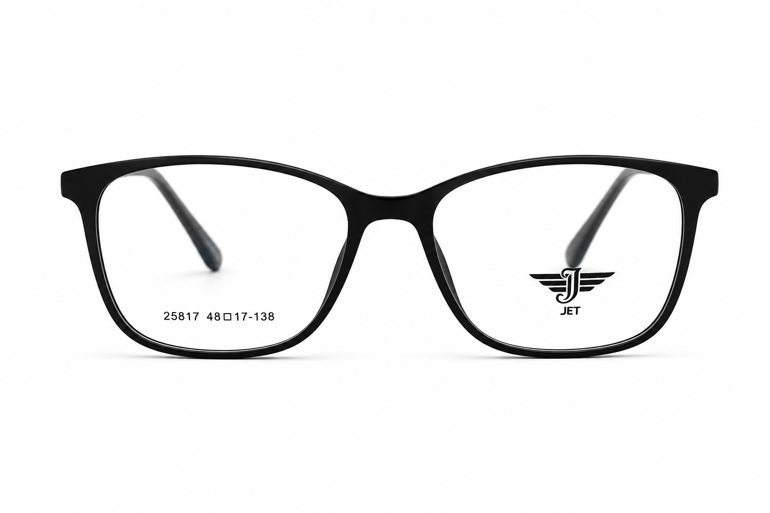 JET Classic Black Rectangular Acetate Frame