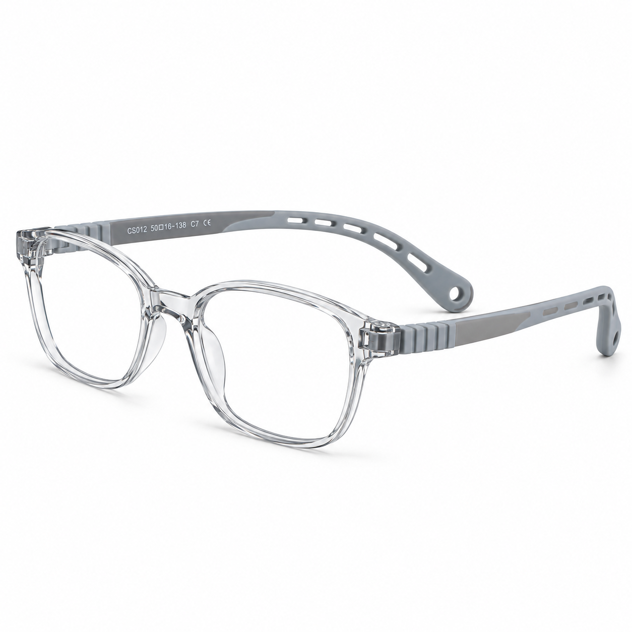 FANDO Kids Translucent Grey Rectangular Frame