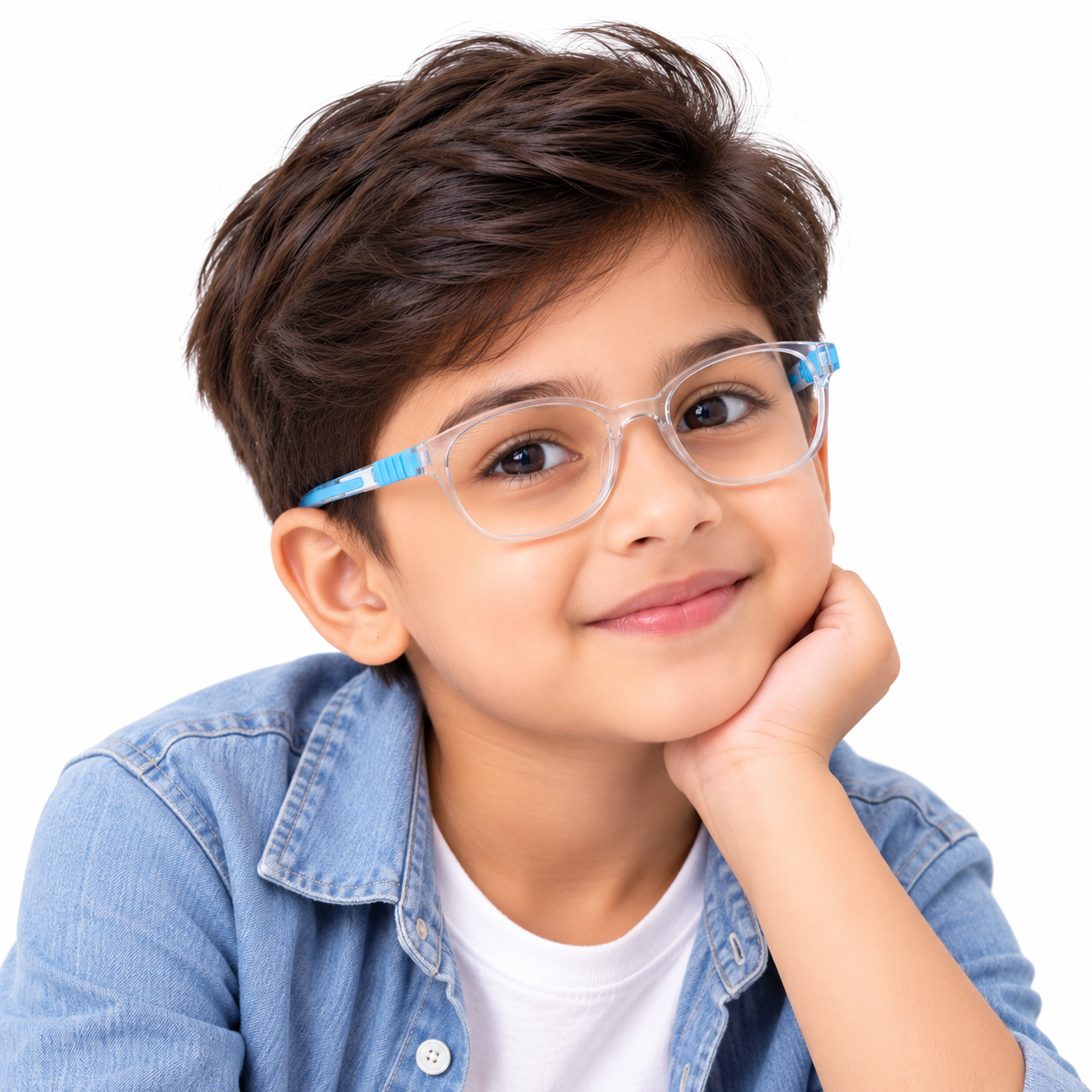 FANDO Kids Crystal Clear & Sky Blue Oval Frame - Image 5