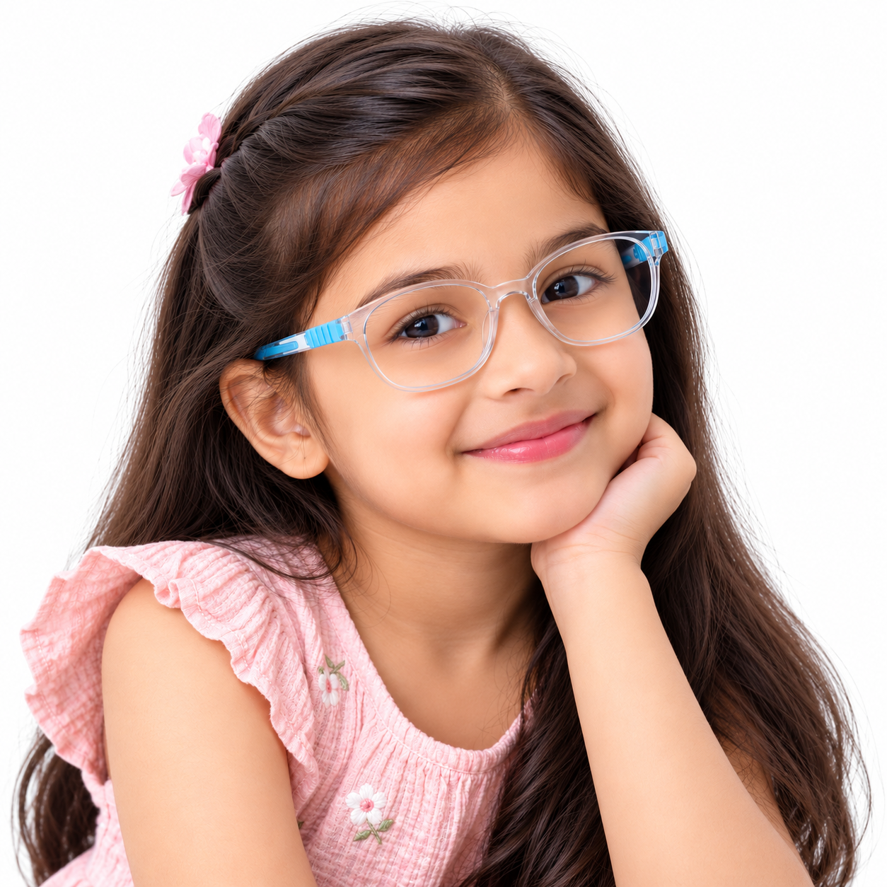 FANDO Kids Crystal Clear & Sky Blue Oval Frame - Image 4