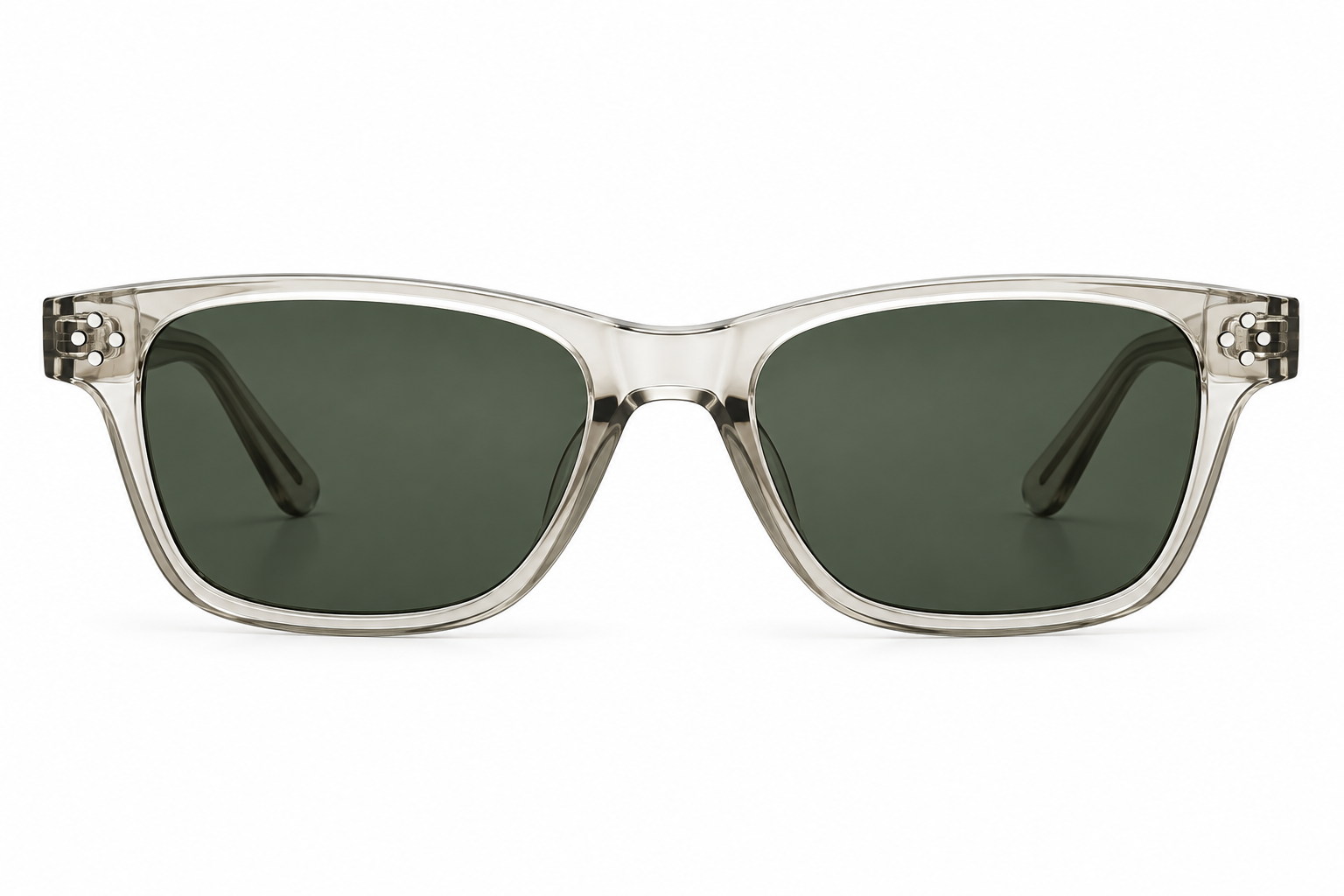 JET Crystal Clear Champagne & Green Wayfarer Sunglasses - Image 2
