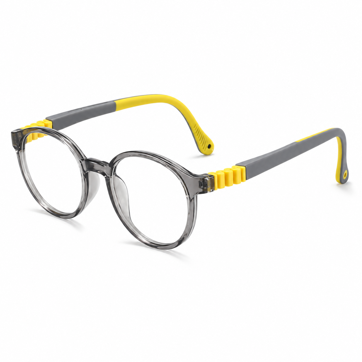FANDO Kids Grey Olive Yellow Round Frame