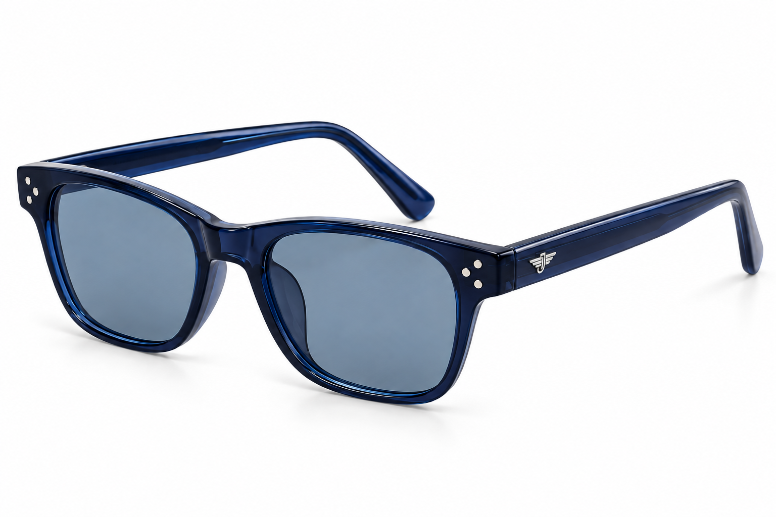 JET Deep Navy & Blue Grey Wayfarer Sunglasses