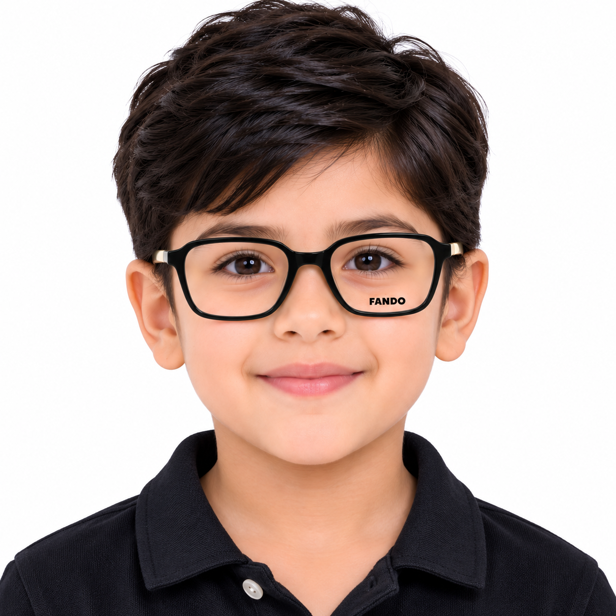 FANDO Glossy Black & Cream Round Panto Frame - Image 4