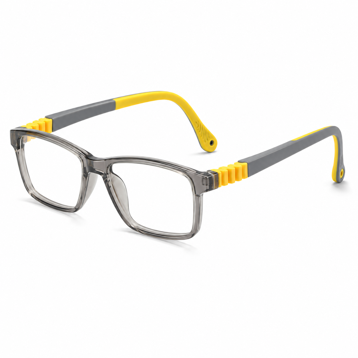 FANDO Kids Grey Yellow Rectangular Frame