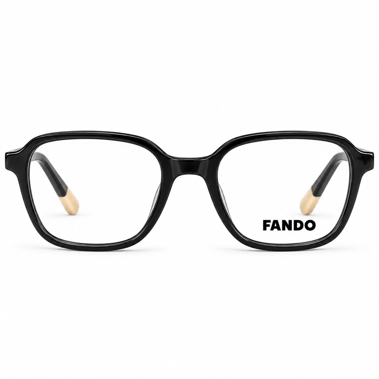 FANDO Glossy Black & Cream Round Panto Frame - Image 2