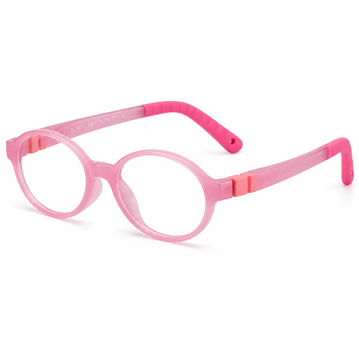 FANDO Kids Glossy Pink & Deep Pink Oval Frame