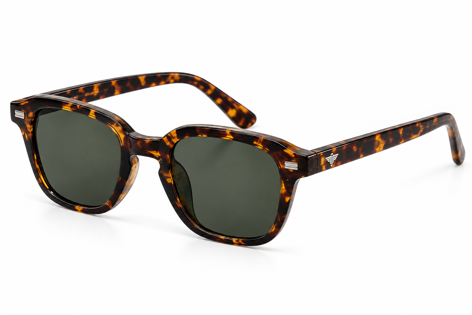 JET Amber Brown Tortoiseshell Square Sunglasses
