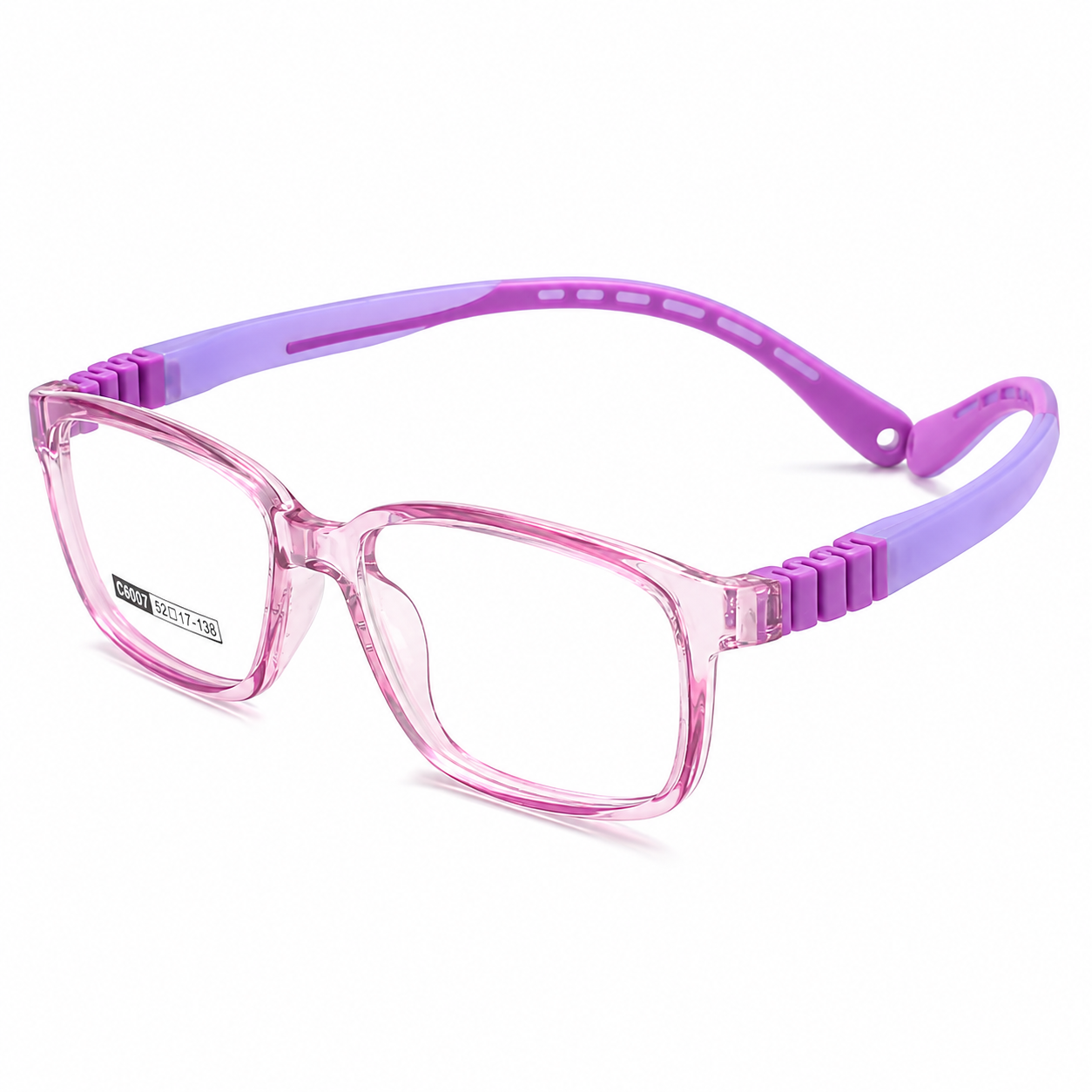 FANDO Crystal Clear & Lavender Purple Rectangular Frame