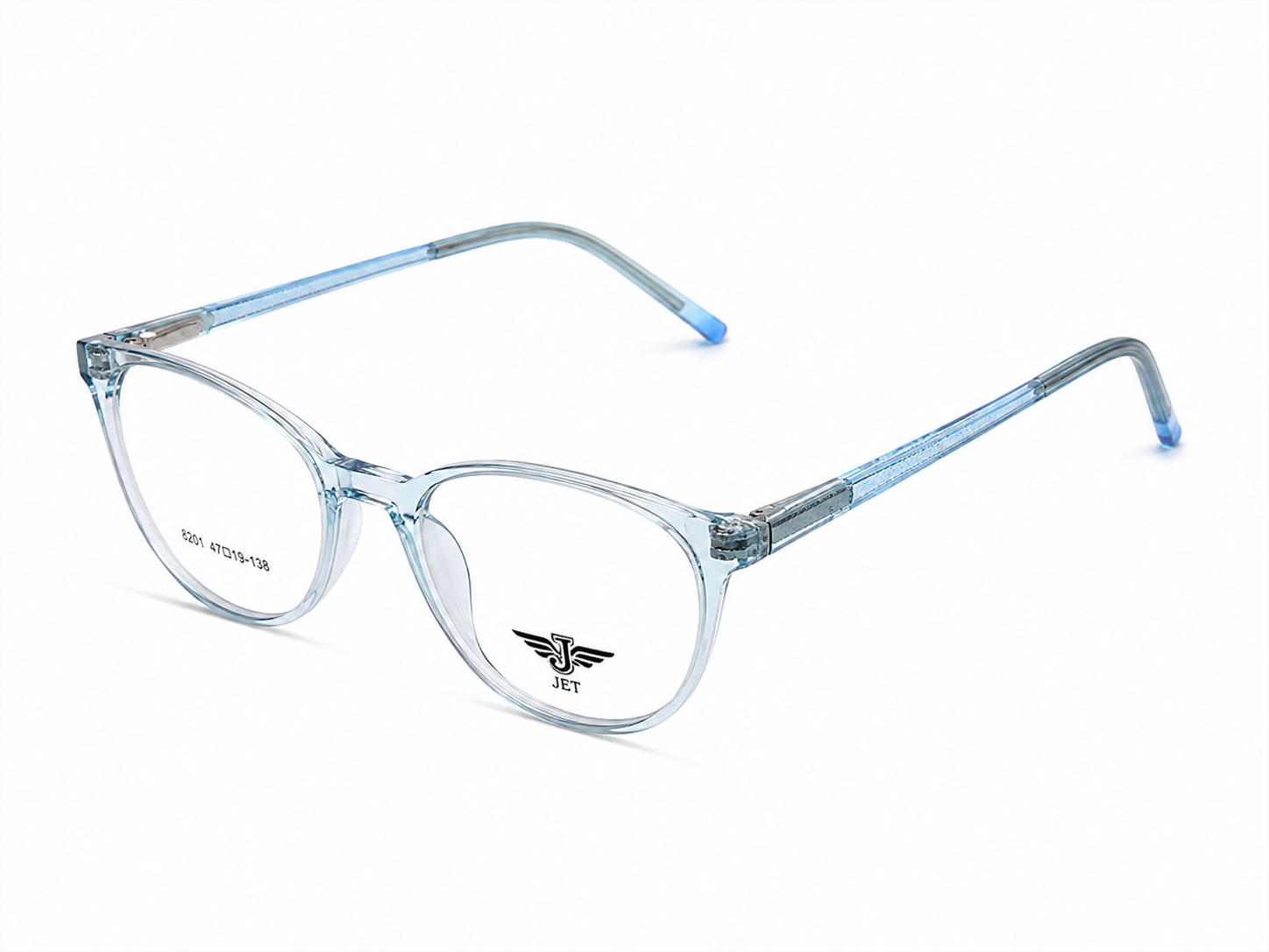 JET Sky Blue Transparent Round  Frame