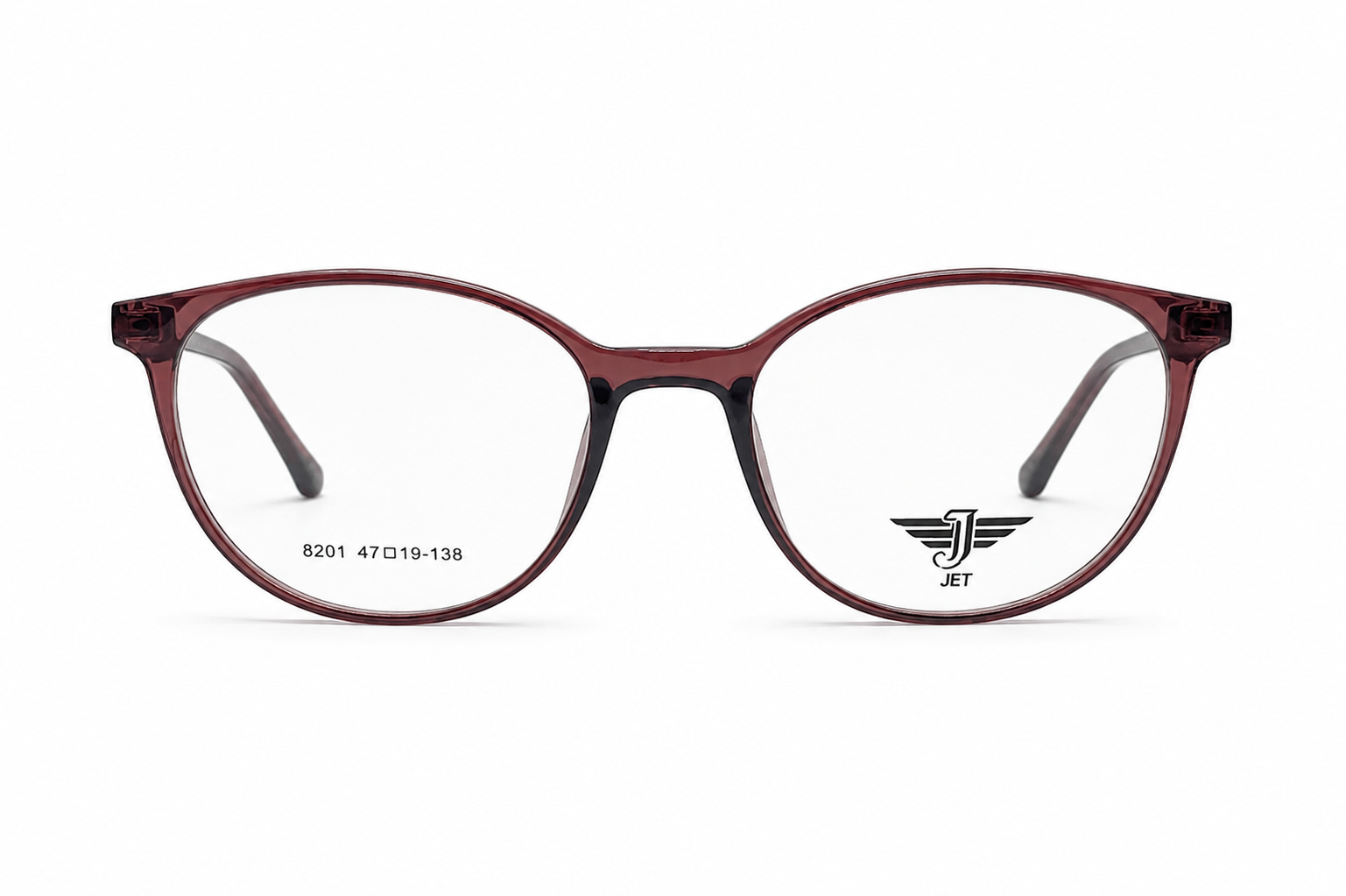 JET Transparent Mauve Dusty Rose Round Frame
