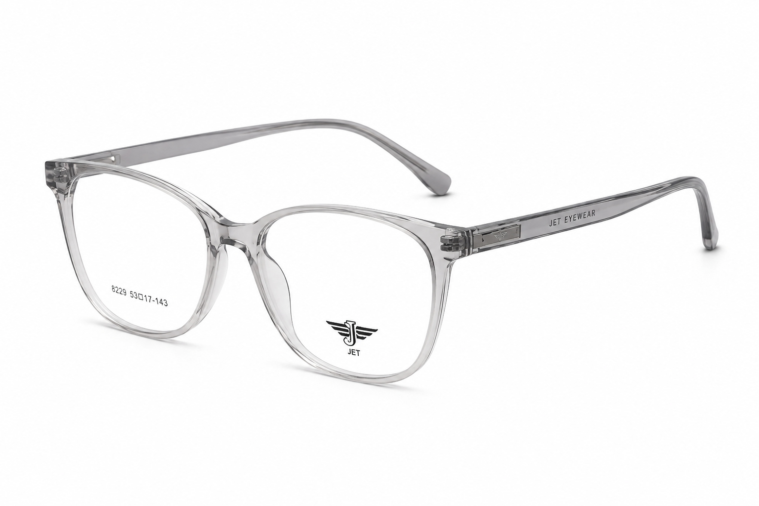 JET Smoky Transparent Grey Cat-Eye Acetate Frame