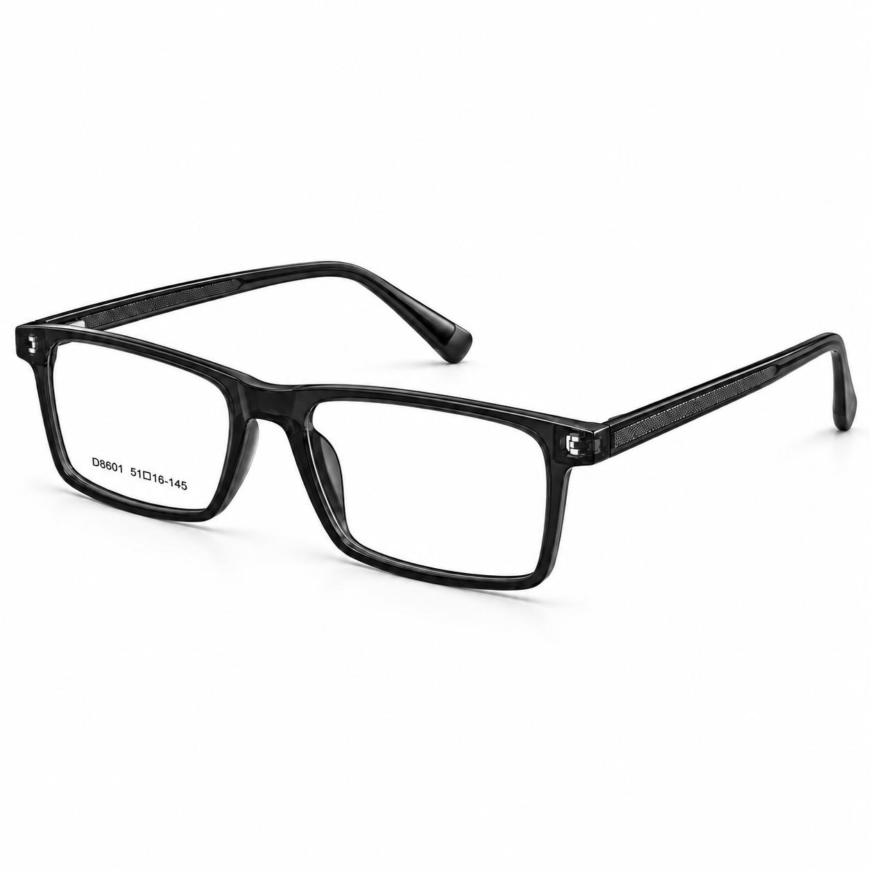JET Glossy Black Rectangular Acetate Frame