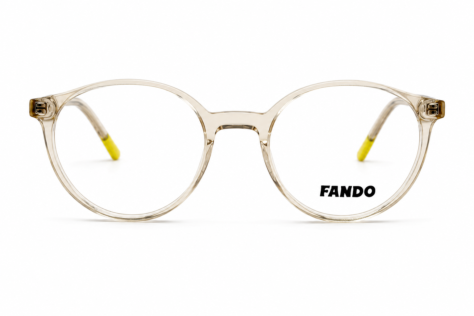 FANDO Transparent Champagne & Yellow Round Frame