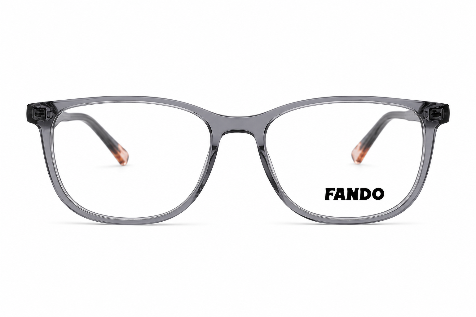 FANDO Transparent Grey & Peach Square Frame