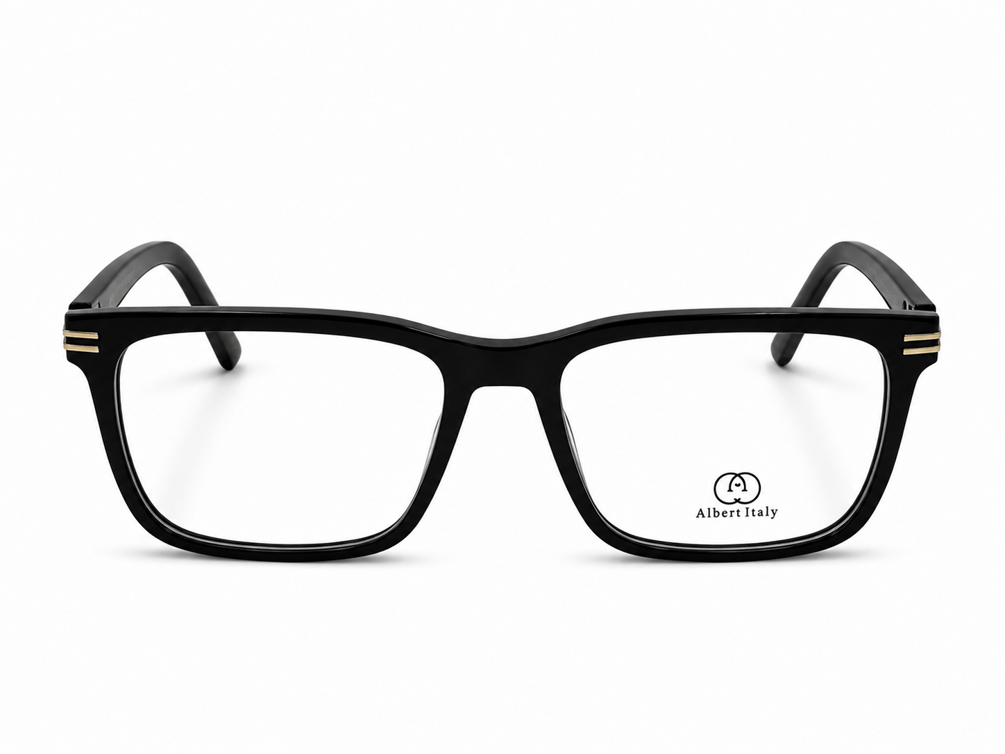Albert Italy Glossy Black & Gold Rectangular Frame