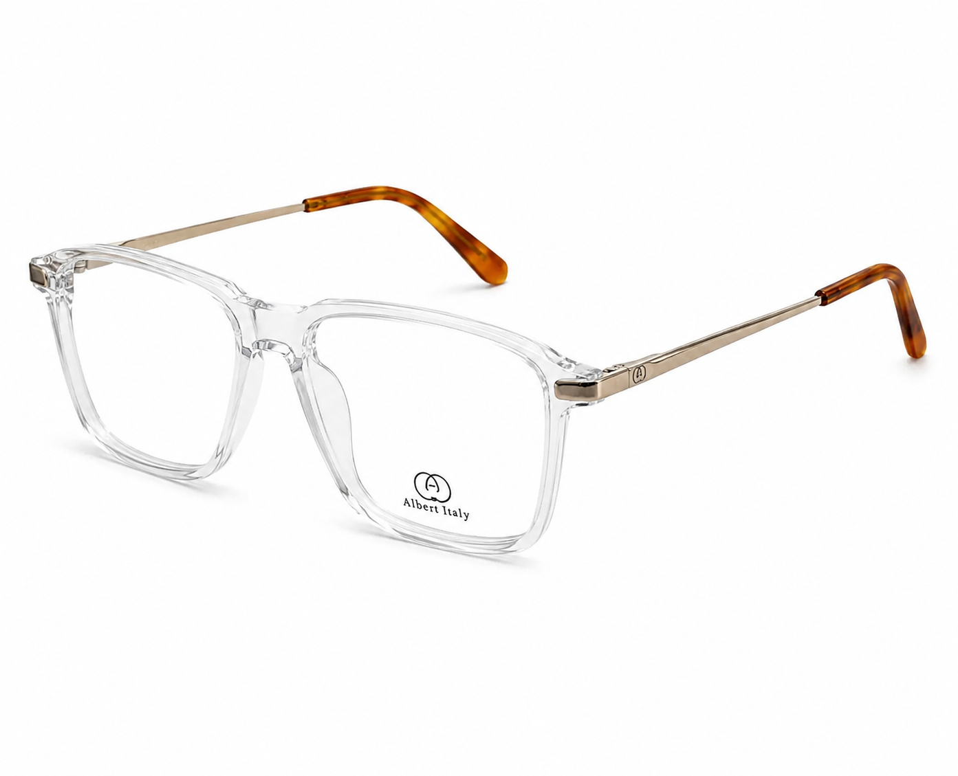Albert Italy Crystal Clear & Gold Square Frame