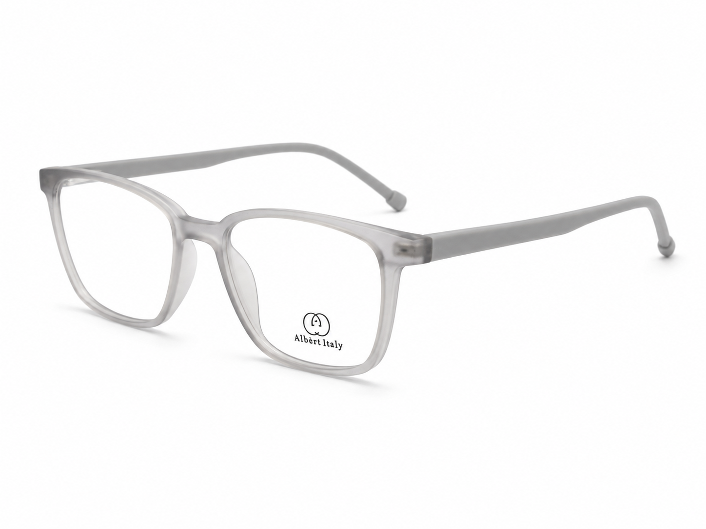 Albert Italy Matte Translucent Light Grey Rectangular Optical Frame