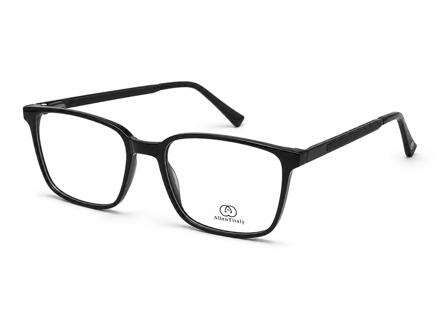Albert Italy Glossy Black & Black Rectangular Frame