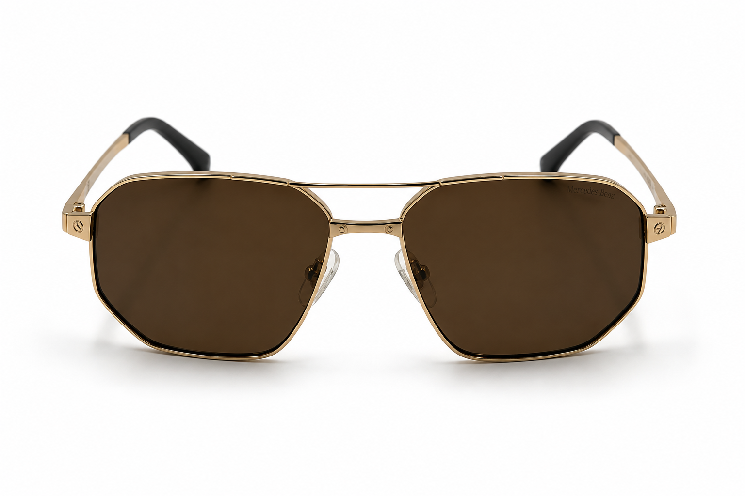 Albert Italy Gold & Red Geometric Square Navigator Sunglasses