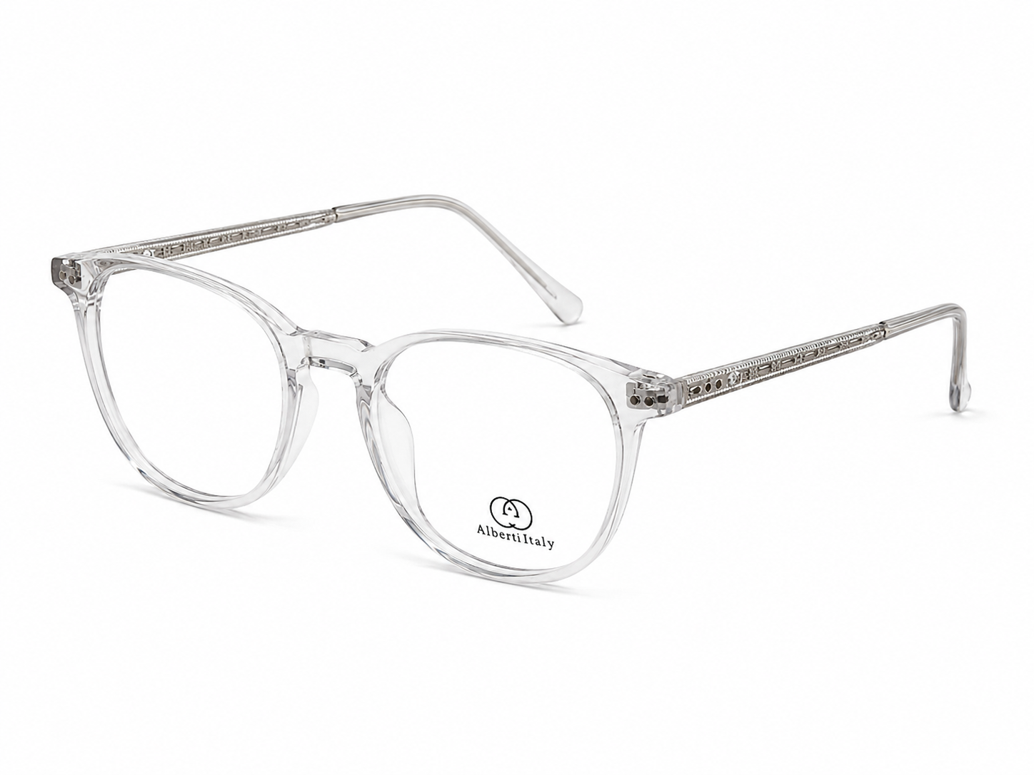 Albert Italy Crystal Clear Round-Square Acetate Frame