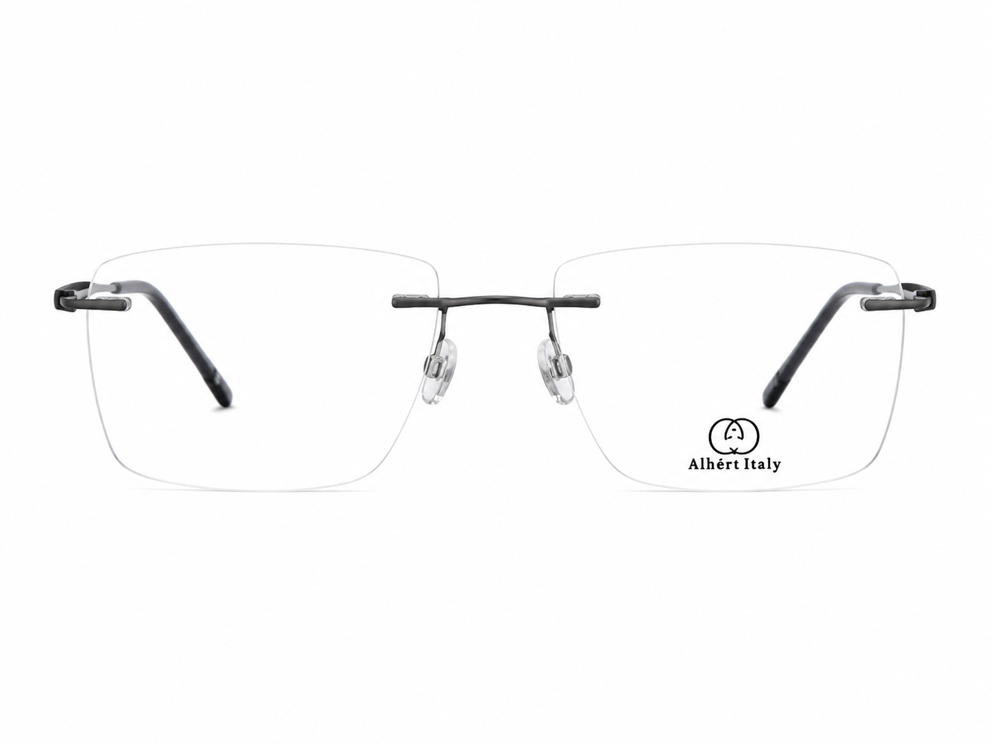 Albert Italy Brushed Gunmetal Rimless Rectangular Frame