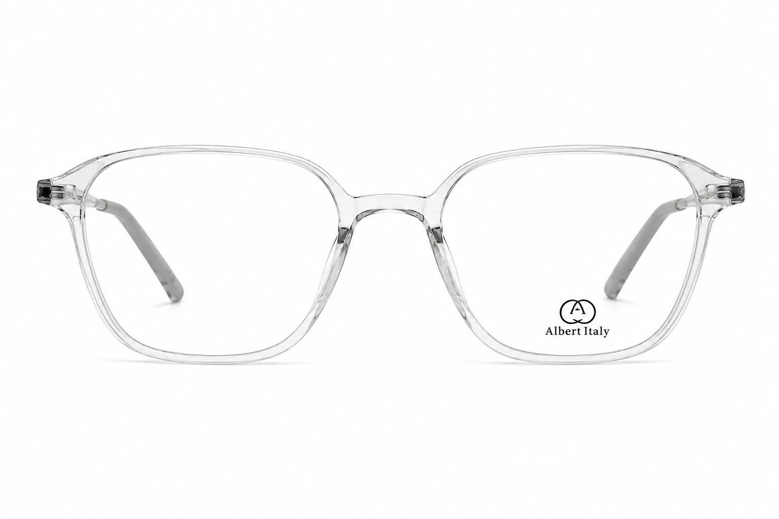 Albert Italy Crystal Clear & Matte Gunmetal Square Frame