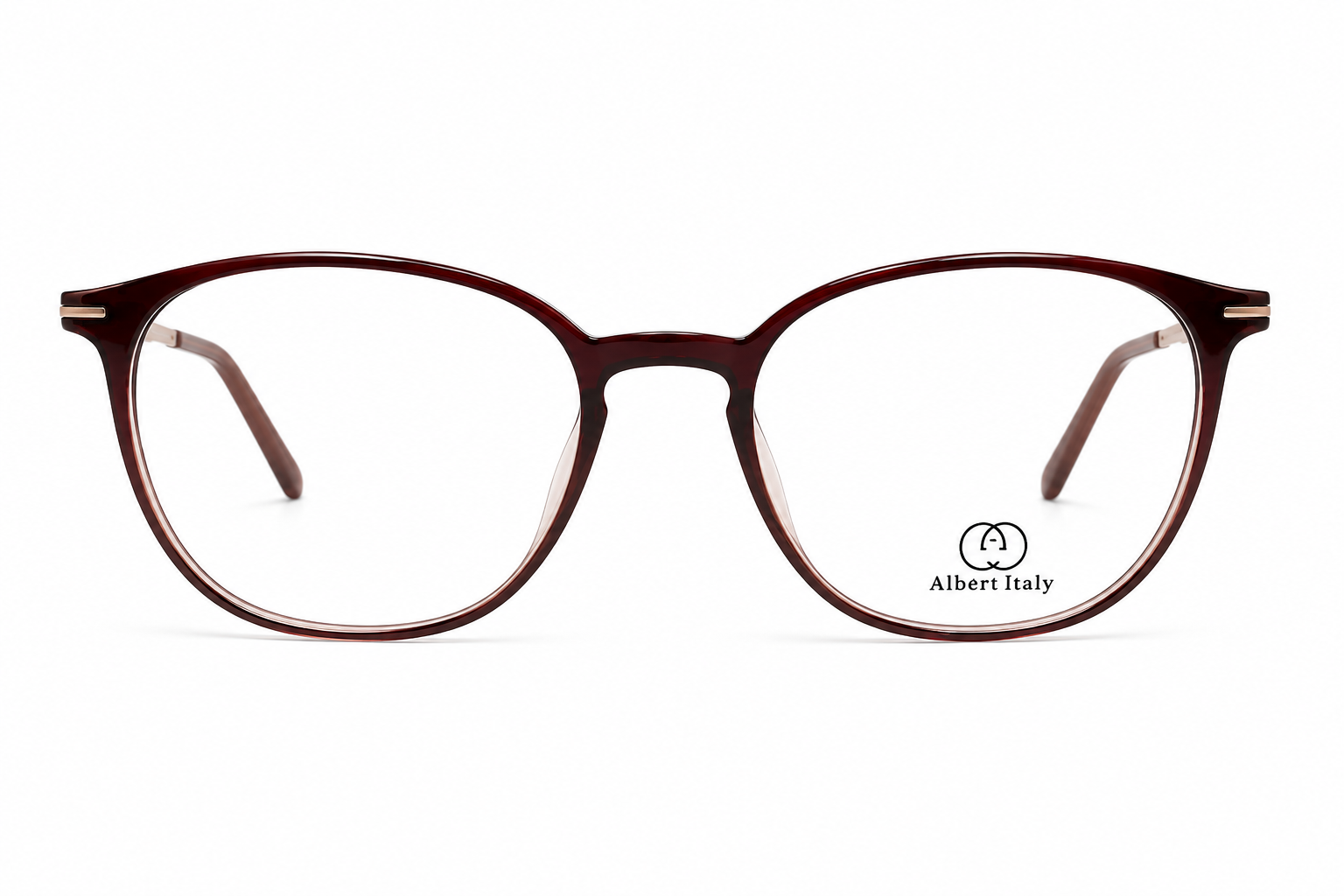 Albert Italy Glossy Burgundy & Mauve Round Panto Frame