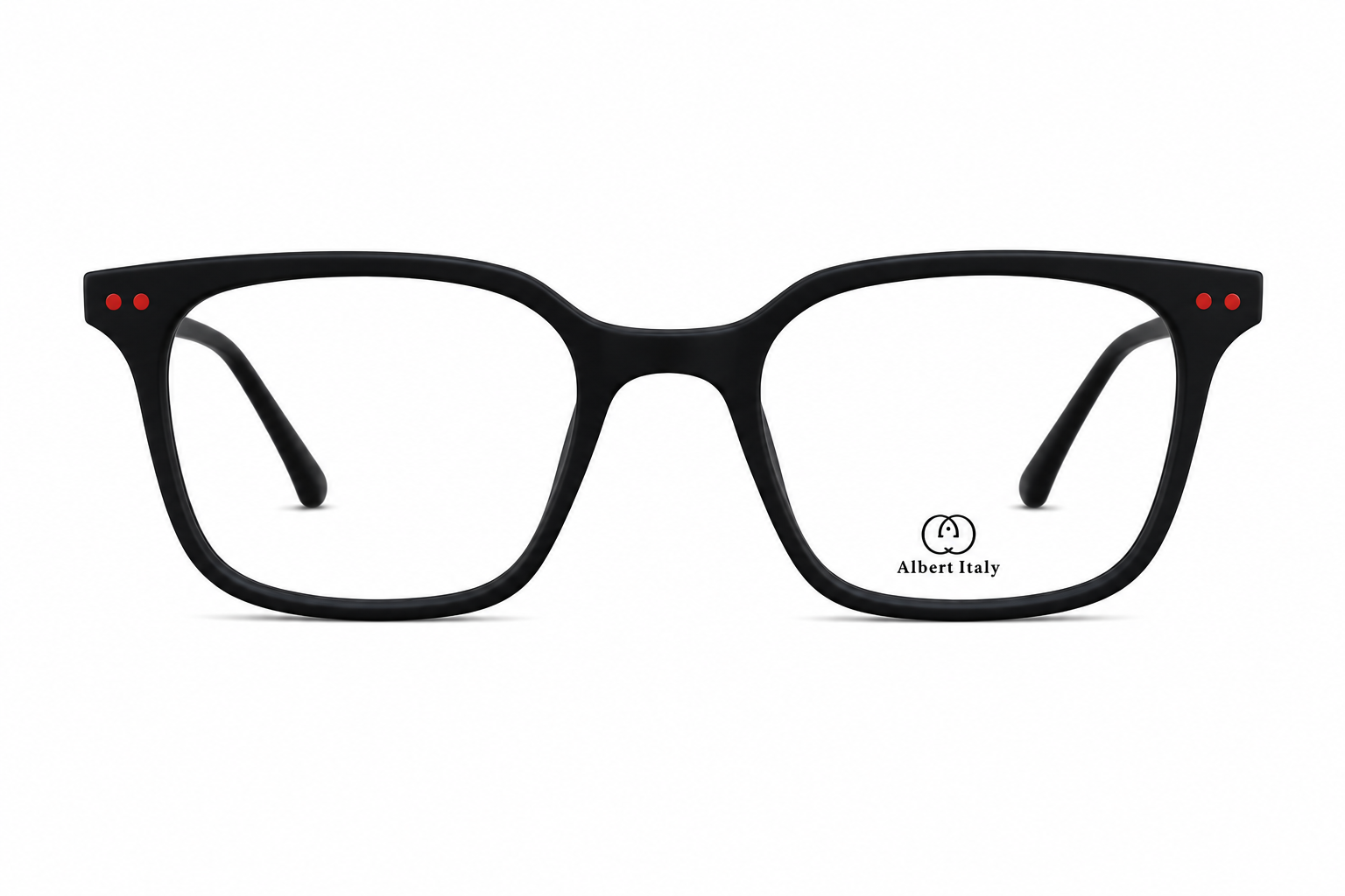 Albert Italy Matte Black & Red Square Frame