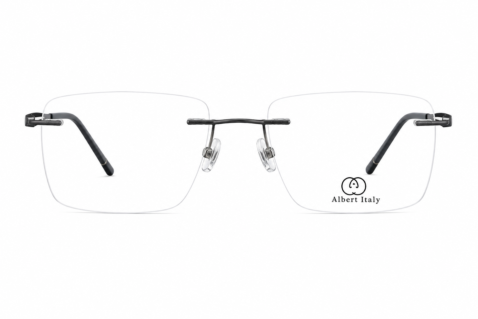 Albert Italy Matte Black Rimless Rectangular Frame