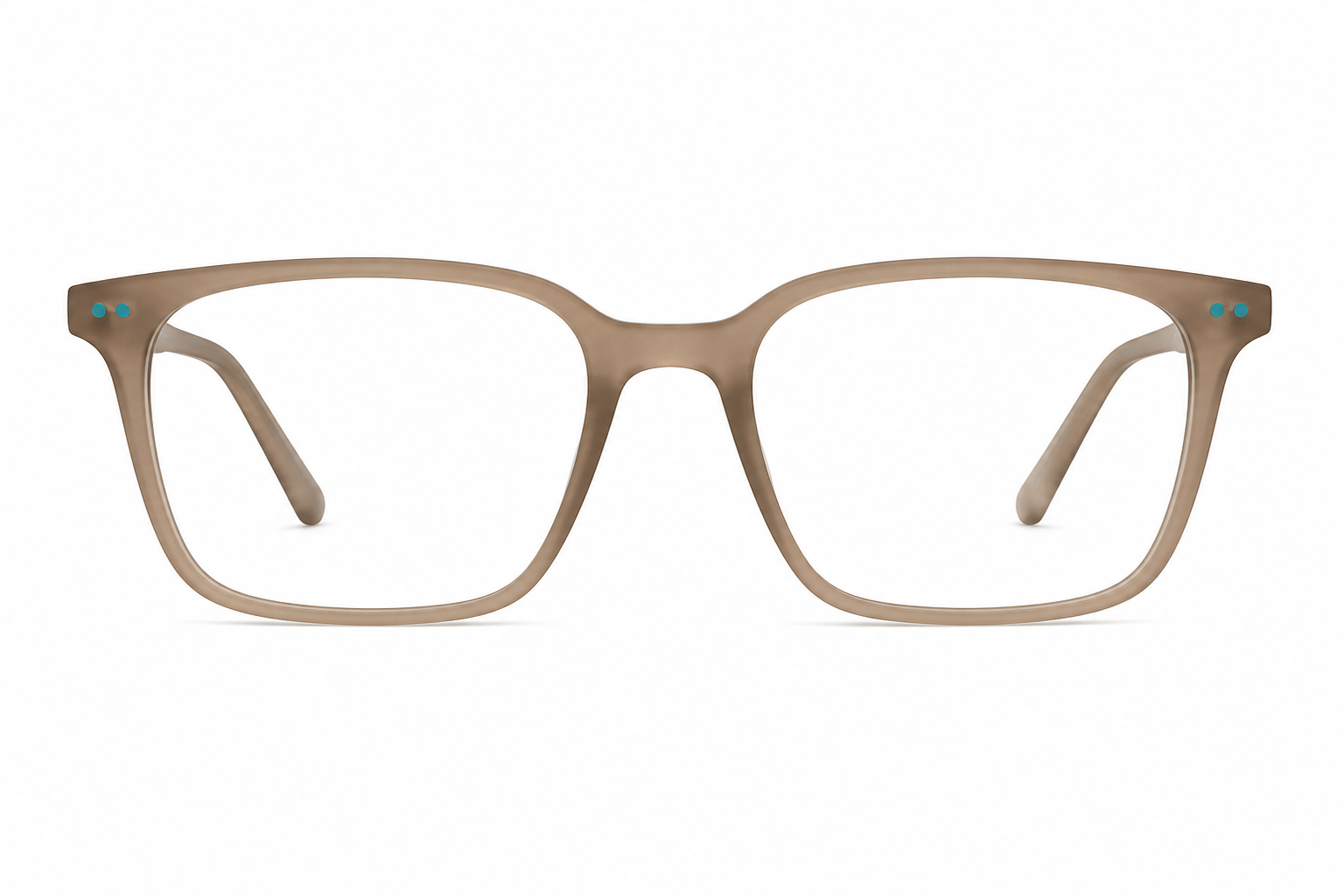 Albert Italy Matte Translucent Beige & Teal Square Frame
