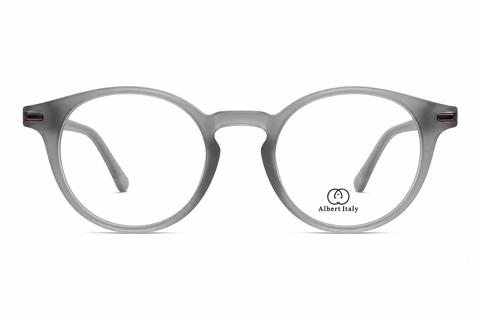 Albert Italy Matte Translucent Grey & Olive Round Frame