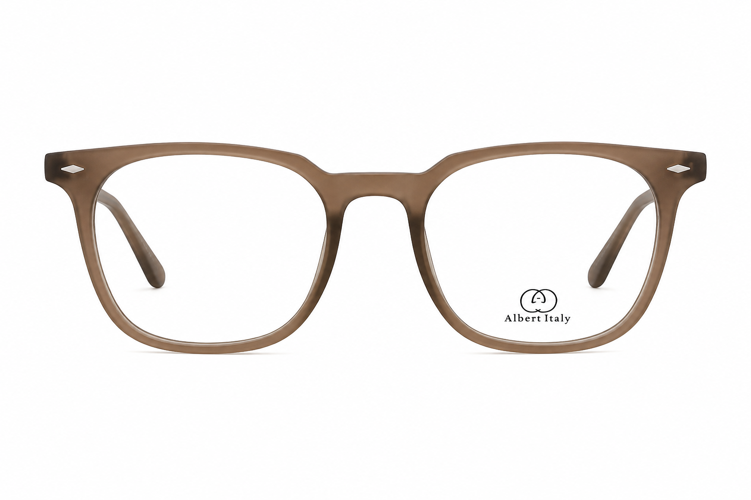 Albert Italy Matte Translucent Taupe Rounded Square Frame