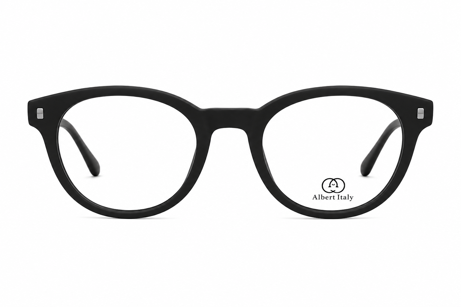 Albert Italy Matte Black & Grey Round Frame