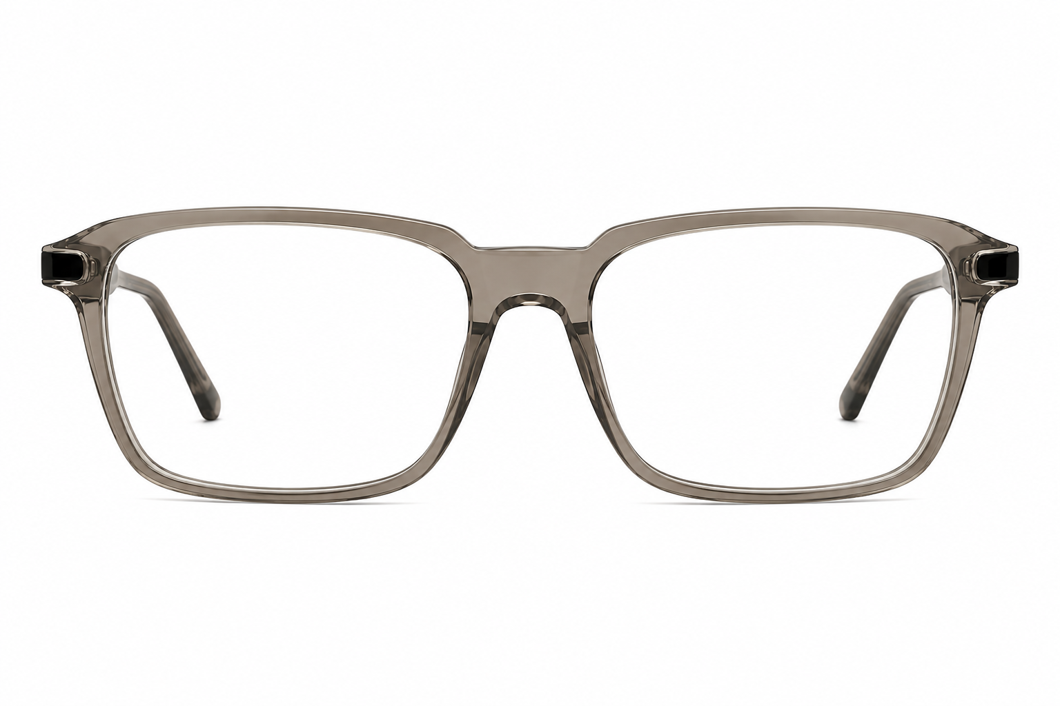 Albert Italy Translucent Smoke Grey & Gunmetal Rectangular Frame