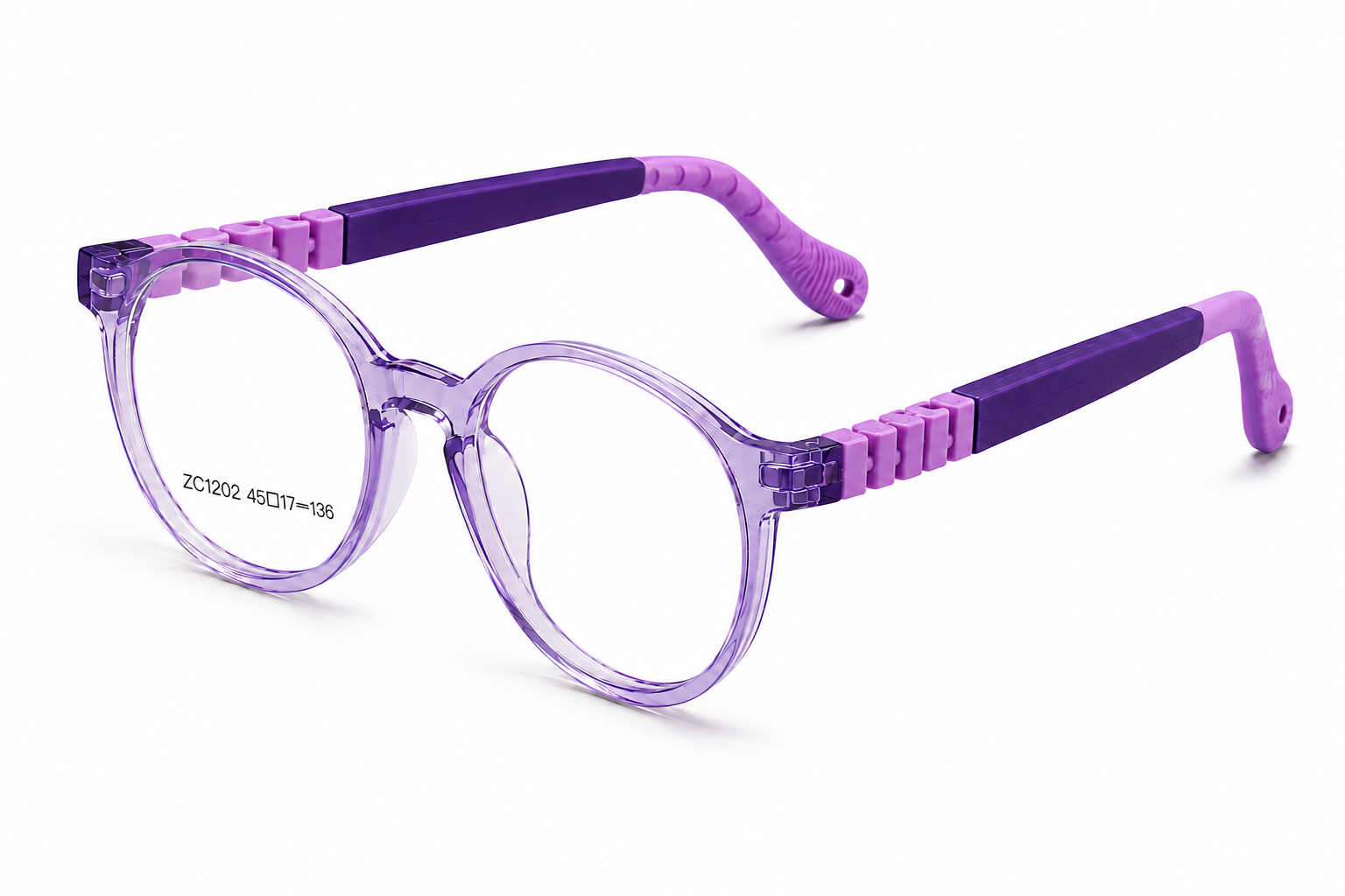 FANDO Purple Transparent Round Kids Frame