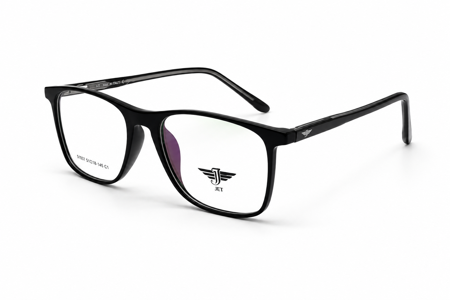 JET Classic Black & Green-Purple Striped Square Frame - Image 3