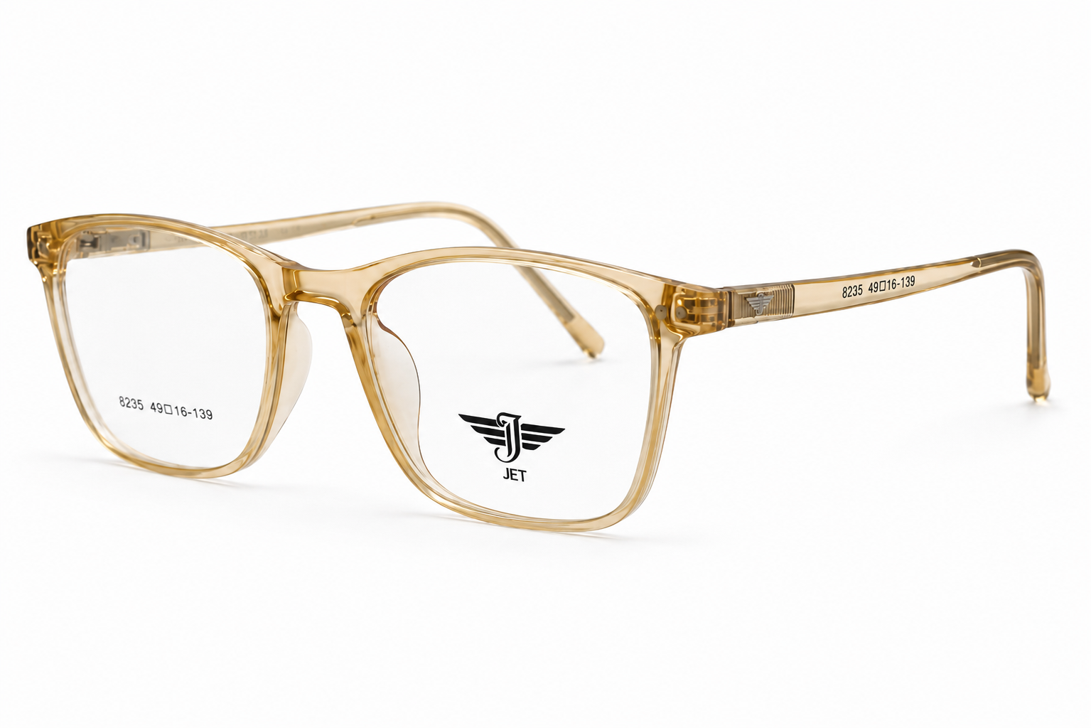 Jet Transparent Honey Rectangle Frame