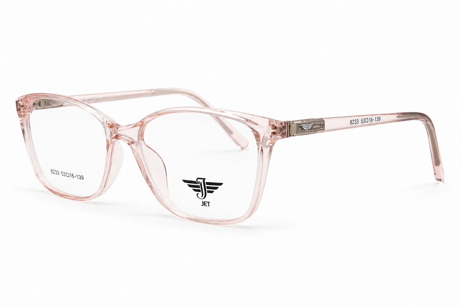 Jet Transparent Blush Pink Rectangle Frame