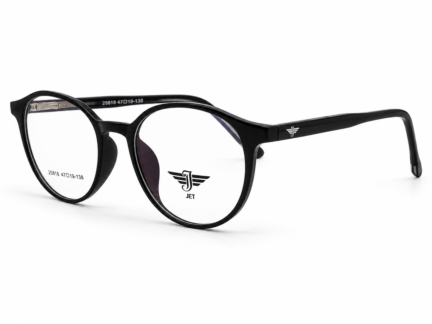 Jet Glossy Black Round TR90  Frame