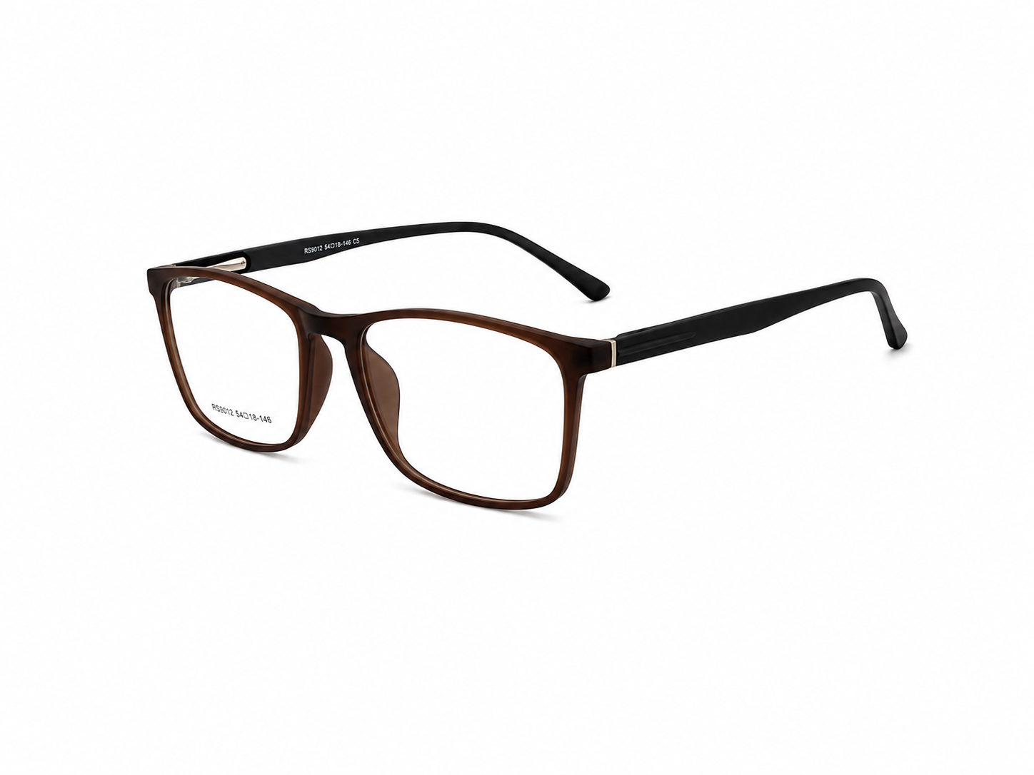 Jet Matte Brown & Black Rectangular Frame