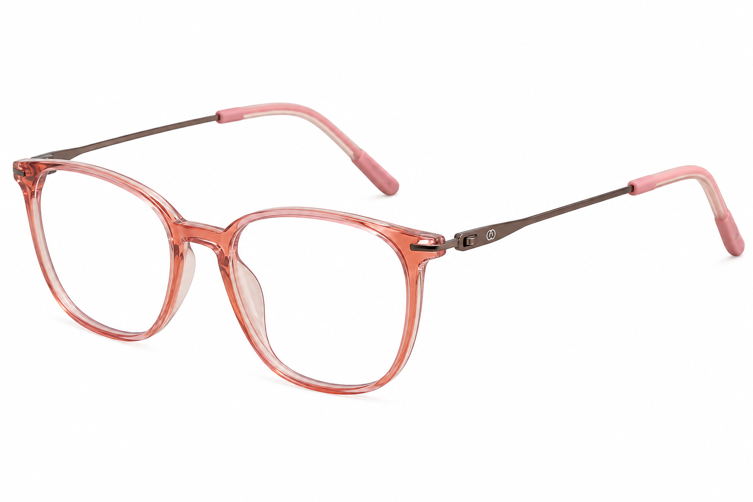Albert Italy Translucent Pink & Rose Gold Round Frame