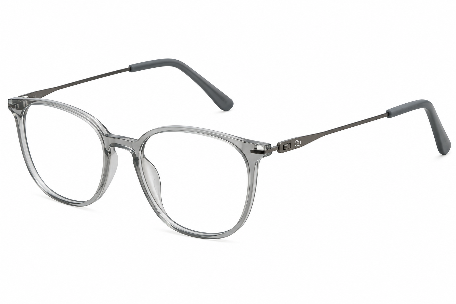 Albert Italy Translucent Smoke Grey & Gunmetal Round Frame