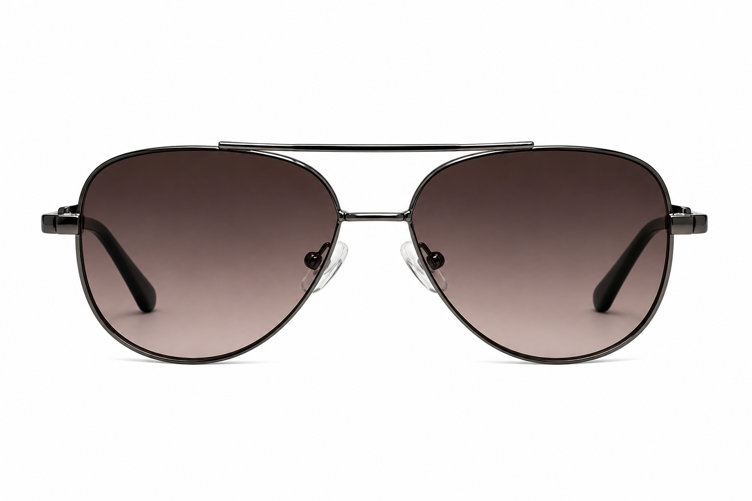 JET Gunmetal & Black Double-Bridge Aviator Sunglasses